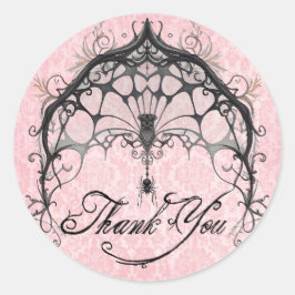 Goth Spindelnät Tack Halloween Runt Klistermärke