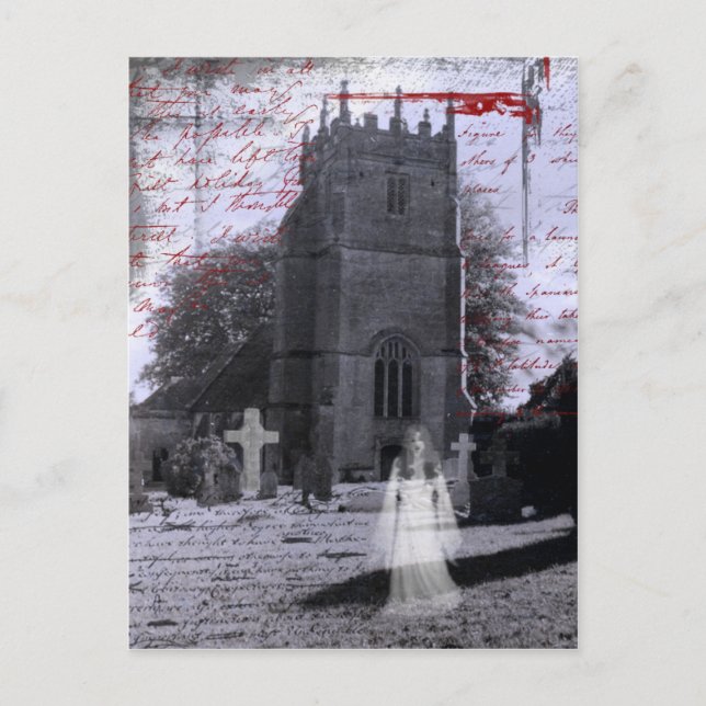 Goth spökade kyrkogårdvykortet vykort (Framsida)