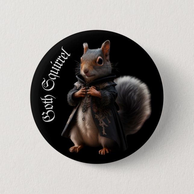 Goth squirrel Gothic grunge Witchy Knapp (Framsida)