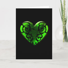 Goth St. Patrick Day Grönt Heart Kort