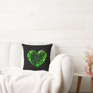 Goth St. Patrick Day Grönt Heart Pillow Kudde