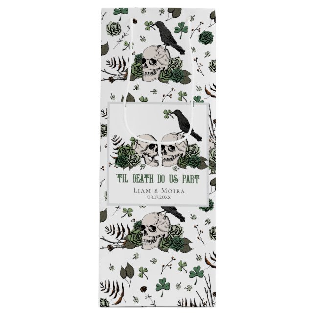 Goth St. Patricks Day Blommiga Döskallar Irländsk  (Framsidan)