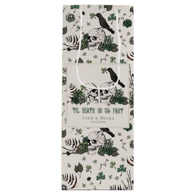 Goth St. Patricks Day Blommigt Döskallars Irish Br (Framsidan)