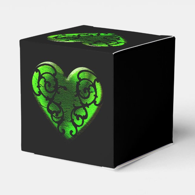 Goth St. Patrick's Day Grönt Heart Box Presentaskar (Baksidan Sidan)