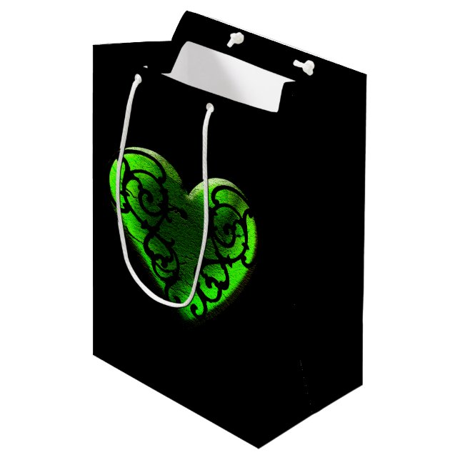 Goth St. Patrick's Day Grönt Heart Gift Bag (Framsidan Vinklad)