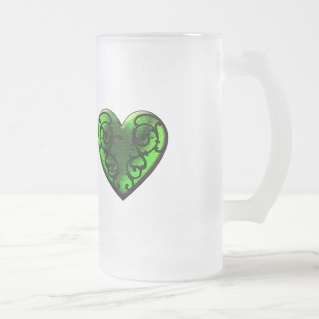 Goth St. Patrick's Day Grönt Heart Mugg (Höger)