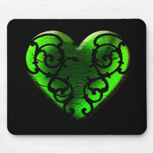 Goth St. Patrick's Day Grönt Heart Musmatta