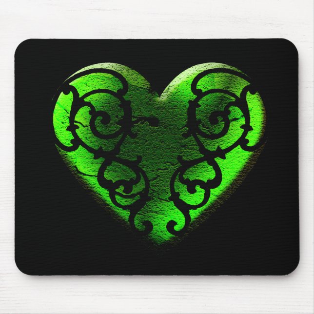Goth St. Patrick's Day Grönt Heart Musmatta (Framsidan)