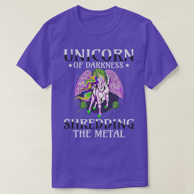 Goth Sten Satan Unicorn-festivaler Död Metall T Shirt (Design framsida)