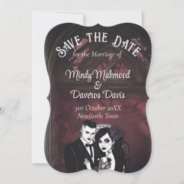 Goth Stil Bröllop Gothic Stationery Mörk Romantik