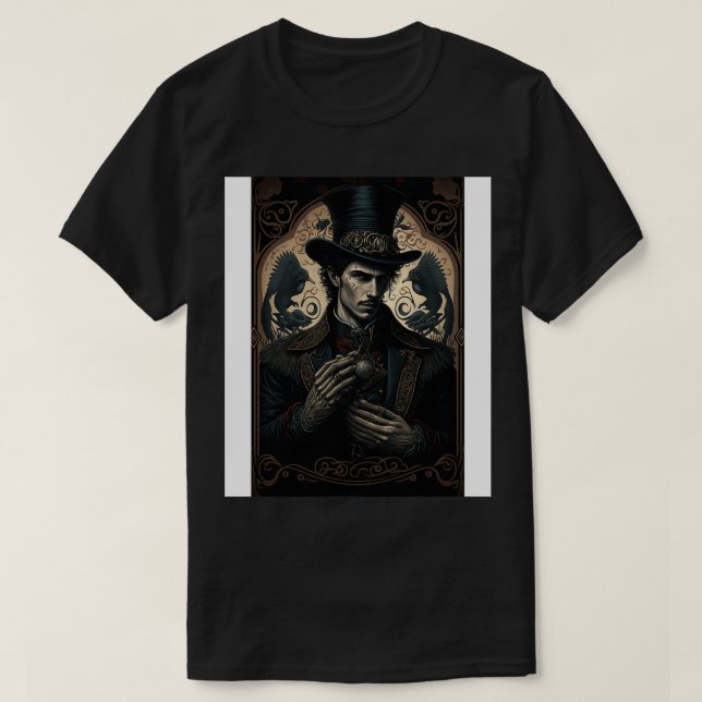 Goth Stil Tarot Magician 1 T Shirt (Design framsida)