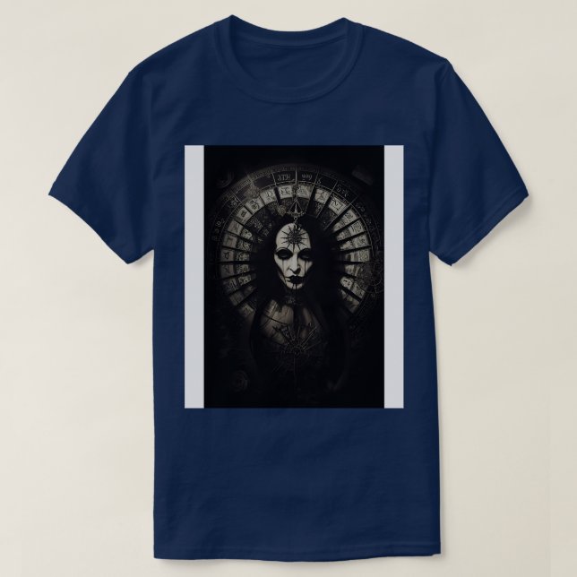 Goth Stil Tarot Sinister Wheel of Fortune 2 T Shirt (Design framsida)