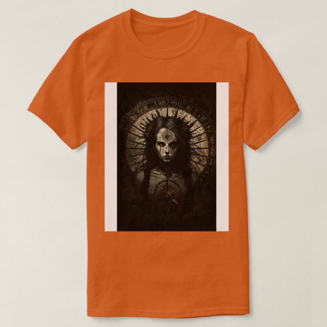 Goth Stil Tarot sinister Wheel of Fortune 4 T Shirt (Design framsida)