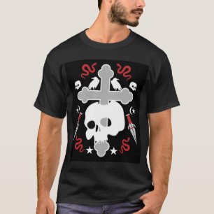 Goth Subculture Skull och Kor Art T Shirt