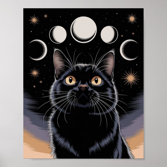 Goth Svart Katt, Häxans Timme Svart Katt Poster (Framsidan)