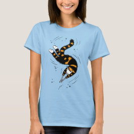 Goth Swimming Cat Skeleton T Shirt