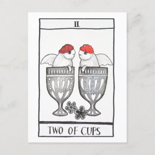 Goth Tarot Art Cute Goldfish Two of kopp Kärlek Vykort