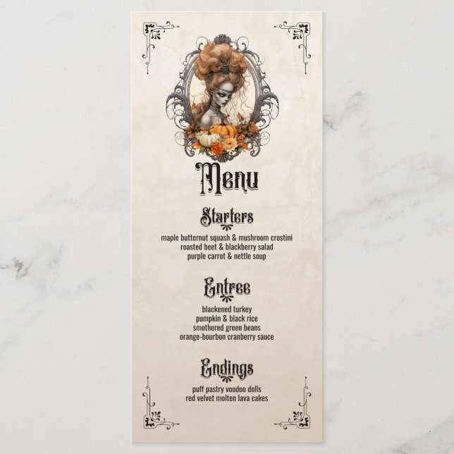 Goth Thanksgiving Flat Menu Meny (Framsida)