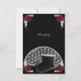 Goth Top hat och Fläkt Victorian Bröllop Inbjudningar