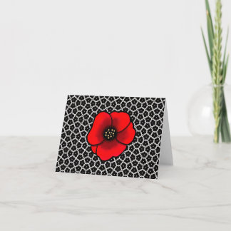Goth Trädgårdspoppy Blank Notkort Tack Kort