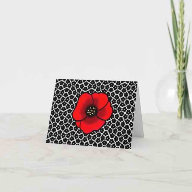Goth Trädgårdspoppy Blank Notkort Tack Kort (Framsida)