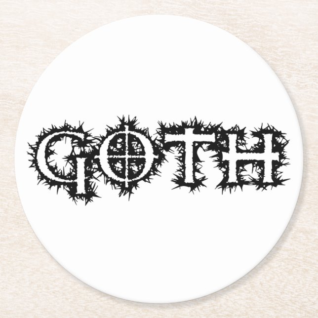 Goth Underlägg Papper Rund (Framsidan)