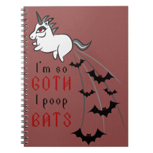 Goth unicornanteckningsbok anteckningsbok med spiral