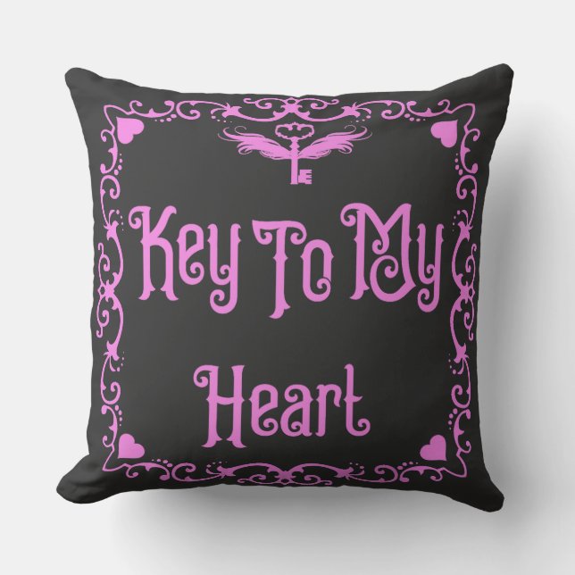 Goth Valentine Nyckel till min Rosa Kudde (Framsida)