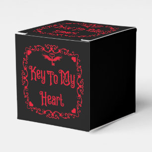 Goth Valentine Nyckel Till Mitt Hjärta Röd Presentaskar