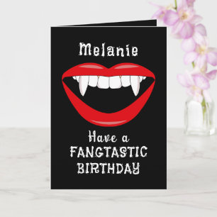 Goth Vampire Fangs Birthday Card Kort