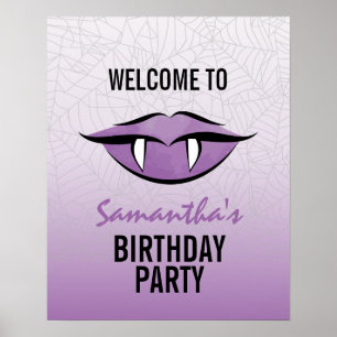 Goth Vampire Läppar Halloween Birthday Poster Sign