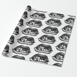 Goth Vampire Mouth with Fangs and Evil Creates Presentpapper