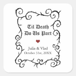 Goth Wedding Favor Anpassade Gothic Stil Gift Fyrkantigt Klistermärke