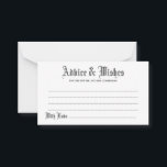 Gotham Advice & Önskemål Bröllop Card Rådkort<br><div class="desc">Anpassa och anpassa detta gotiska inspirerade råd och önskemål-kort från bröllop. Det finns redigeringsalternativ.</div>