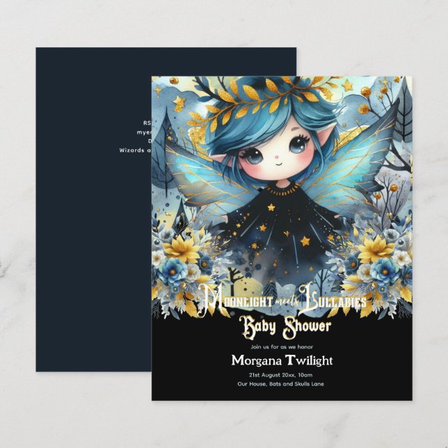 Gotham Baby Shower Cute Girl Moonlight Lullabies (Fram/baksida)