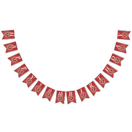 Gotham Birthday Skull Bones Red Heart på Spiral Vimplar