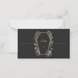 Gotham Black & Guld Ro Coffin Bröllop Mönster Placeringskort