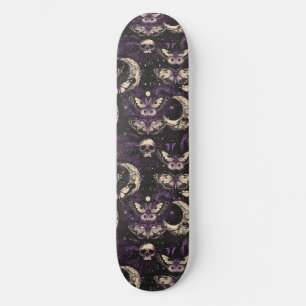 Gotham Black Lila Döskallar Moths Måne Skateboard