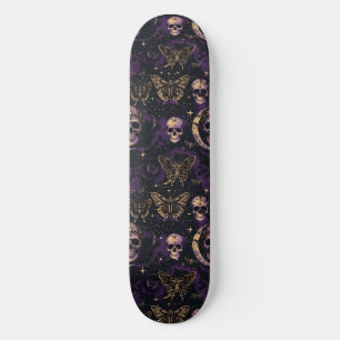 Gotham Black Lila Döskallar Moths Måne Skateboard