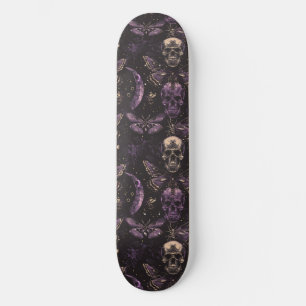 Gotham Black Lila Döskallar Moths Måne Skateboard