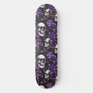 Gotham Black Lila Döskallar och Ro Skateboard