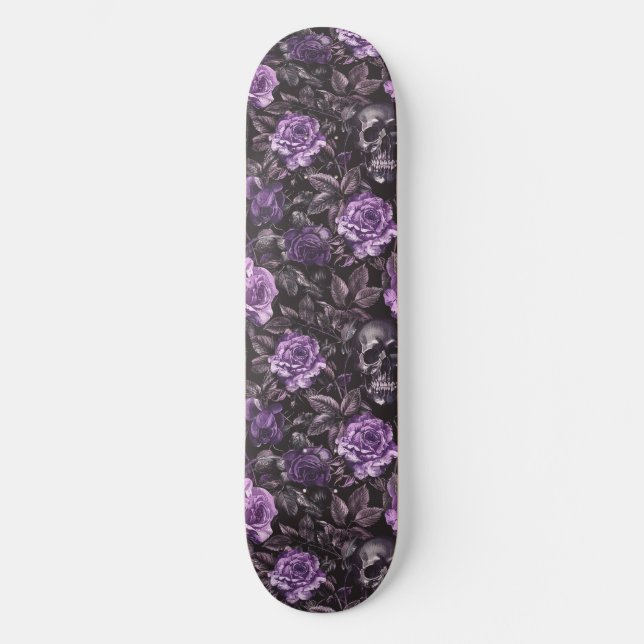 Gotham Black Lila Döskallar och Ro Skateboard (Framsida)