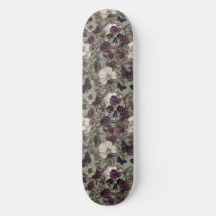 Gotham Black Lila Ro Döskallar Moths Skateboard