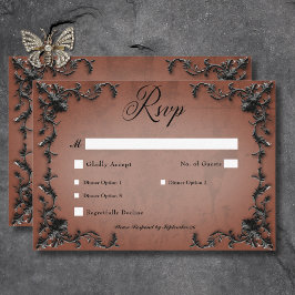 Gotham Black & Rust Filigree Heart Middag OSA Kort