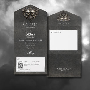Gotham Black & White-Döskallar och Heart QR-kod