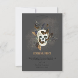 Gotham Blommigt Skull Butterflies Rehearsal Dinner Inbjudningar