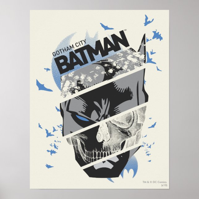 Gotham City Batman Skull Collage Poster (Framsidan)