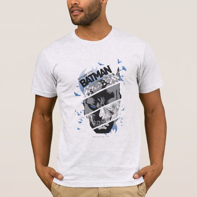 Gotham City Batman Skull Collage T-shirt (Framsida)