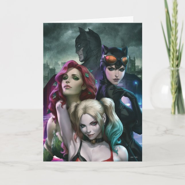 Gotham City Sirens #1000 Tecknad Cover Variant Kort (Framsida)