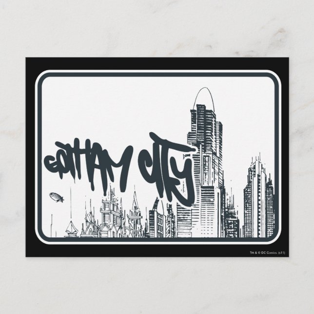 Gotham City Sticker Vykort (Framsida)